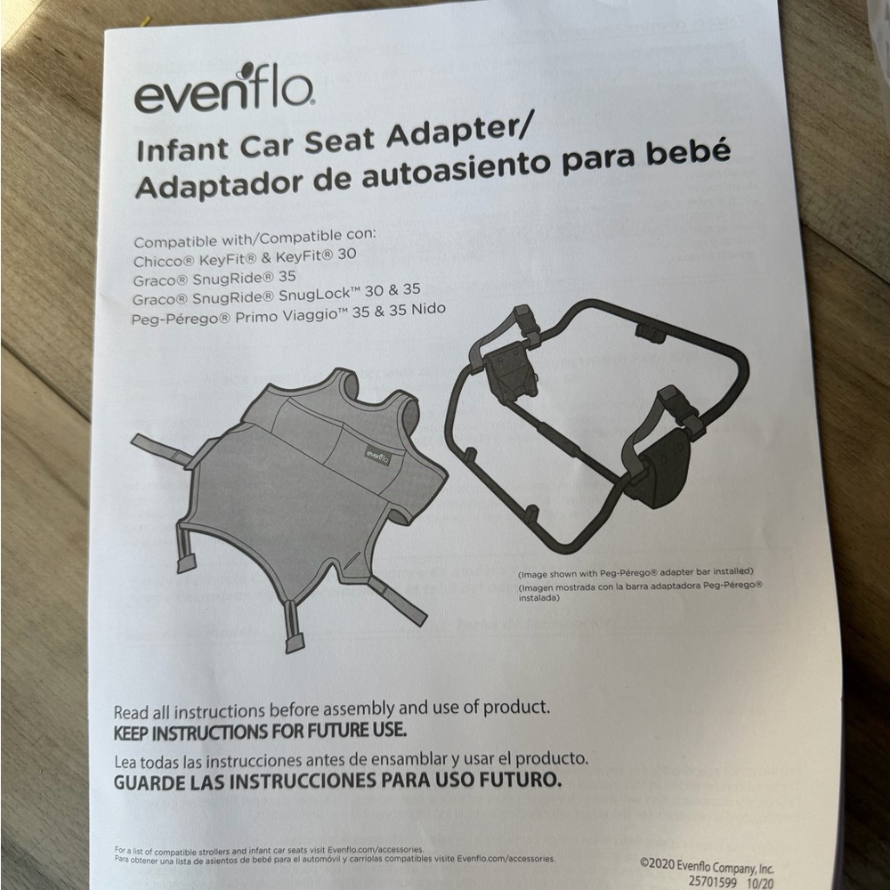 Evenflo Pivot Xpand Adapter for Perego Infant Car Seats, Graco, Chicco, and Peg - Picture 9 of 13